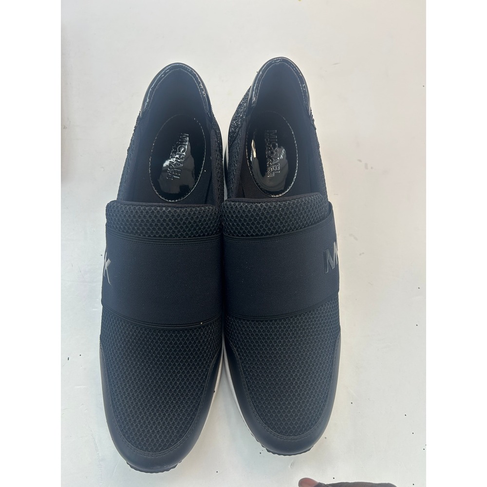 Michael Kors Felix Wedge Sneakers Women Sz 11M Black Glitter New Without Box - Picture 2 of 6